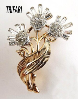 Trifari A. Philippe, Anstecknadel vgt ''Baguette Flower Collection 1950''
