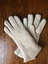VTG Women  s Cotton Wool Rayon Lined Gloves Beige NWOT No Size