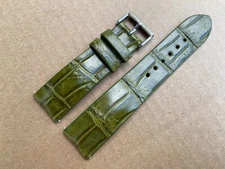 Green Alli*** Leather Watch Strap Band. Size 20mm 21mm 22mm 23mm 24mm 26mm