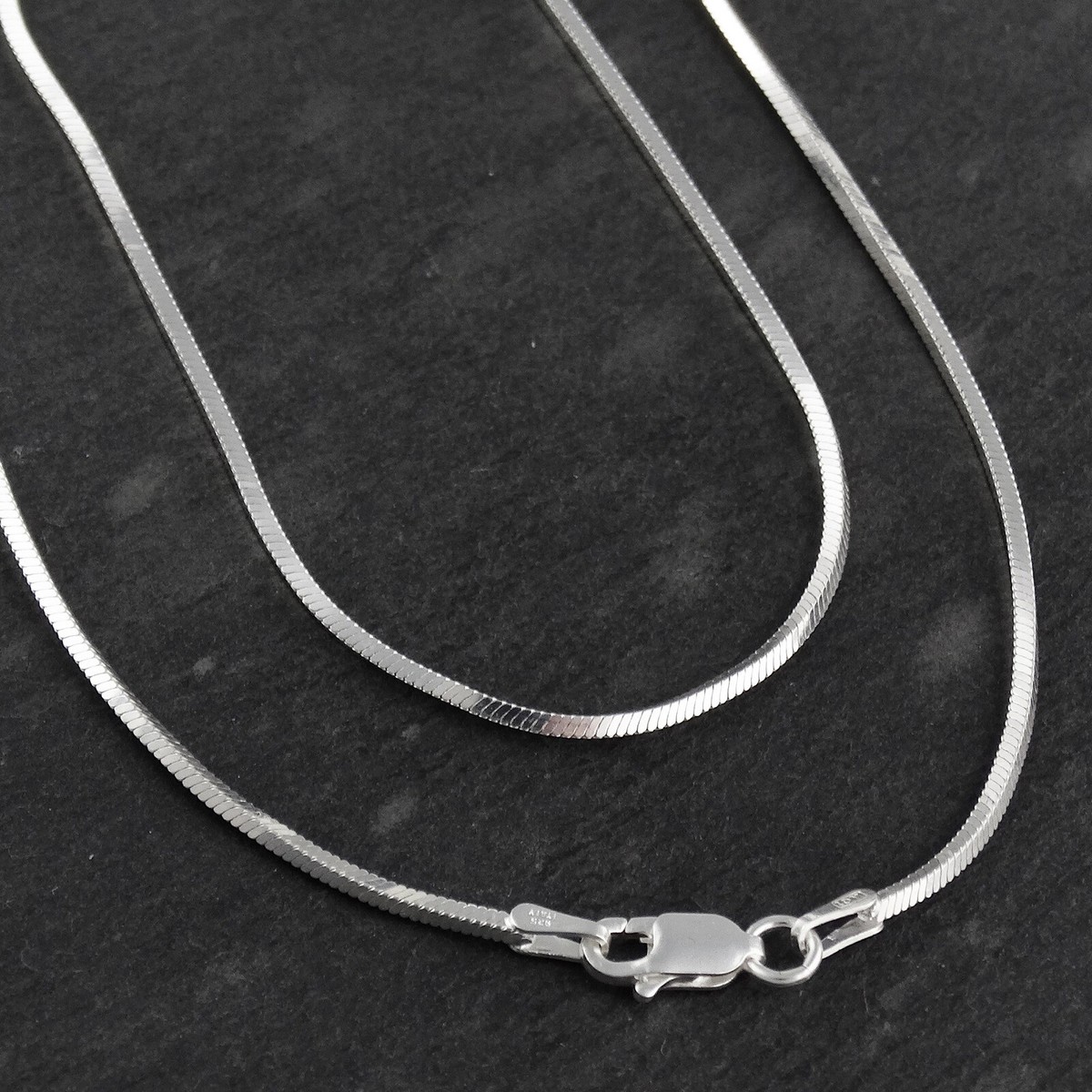 1.3mm Square Magic Snake Chain - 925 Sterling Silver - 16