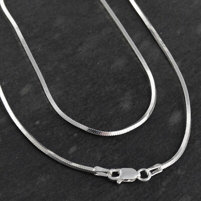 1.3mm Square Magic Snake Chain - 925 Sterling Silver - 16