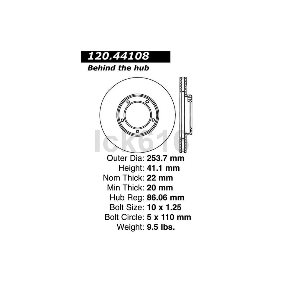Rotor de freno de disco delantero Centric Parts 2X para Toyota Tacoma 1995-2004 Foto 4 de 4