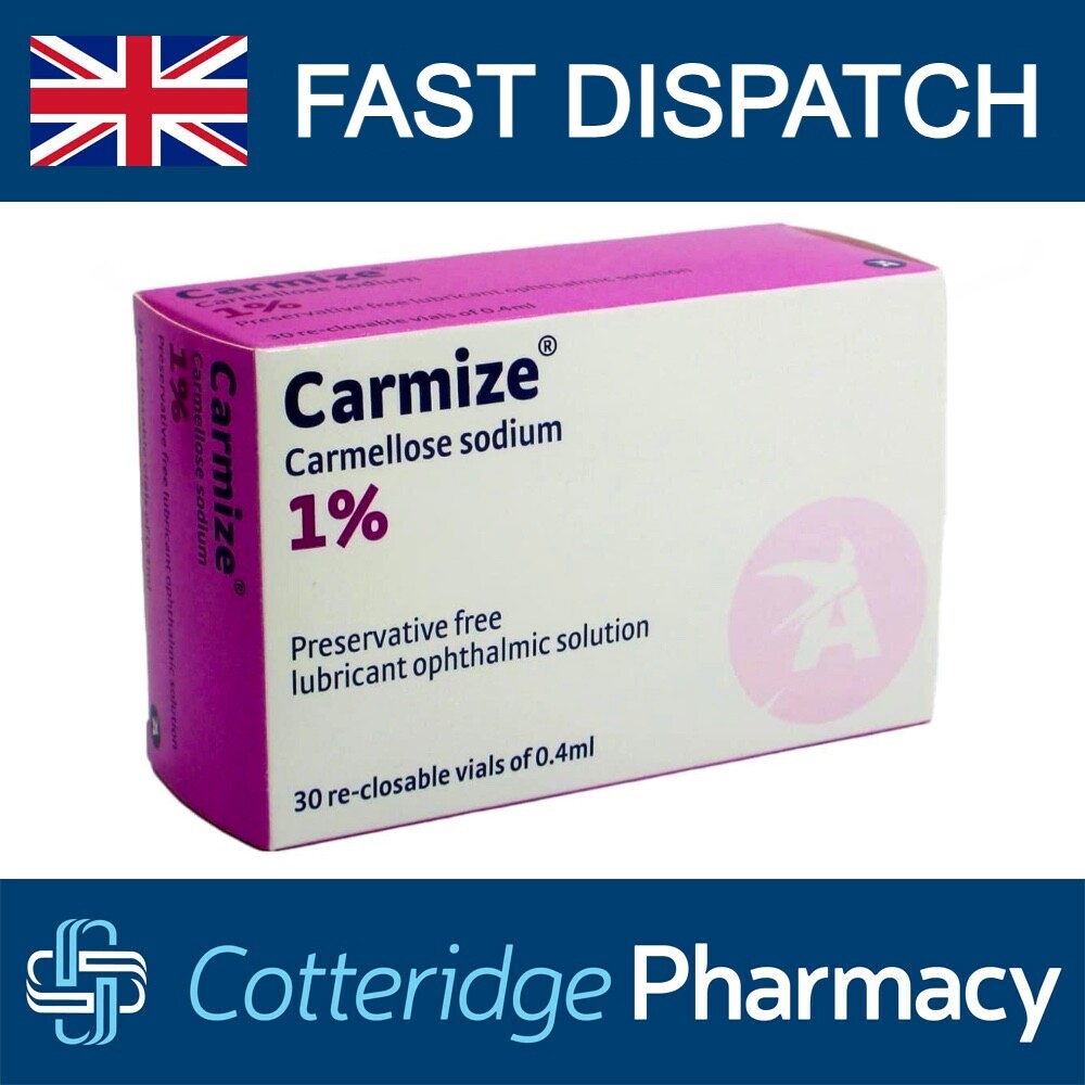 Carmize 1% Eye Drops 30x 0.4ml Re-closable Vials Carmellose Sodium Lubricant