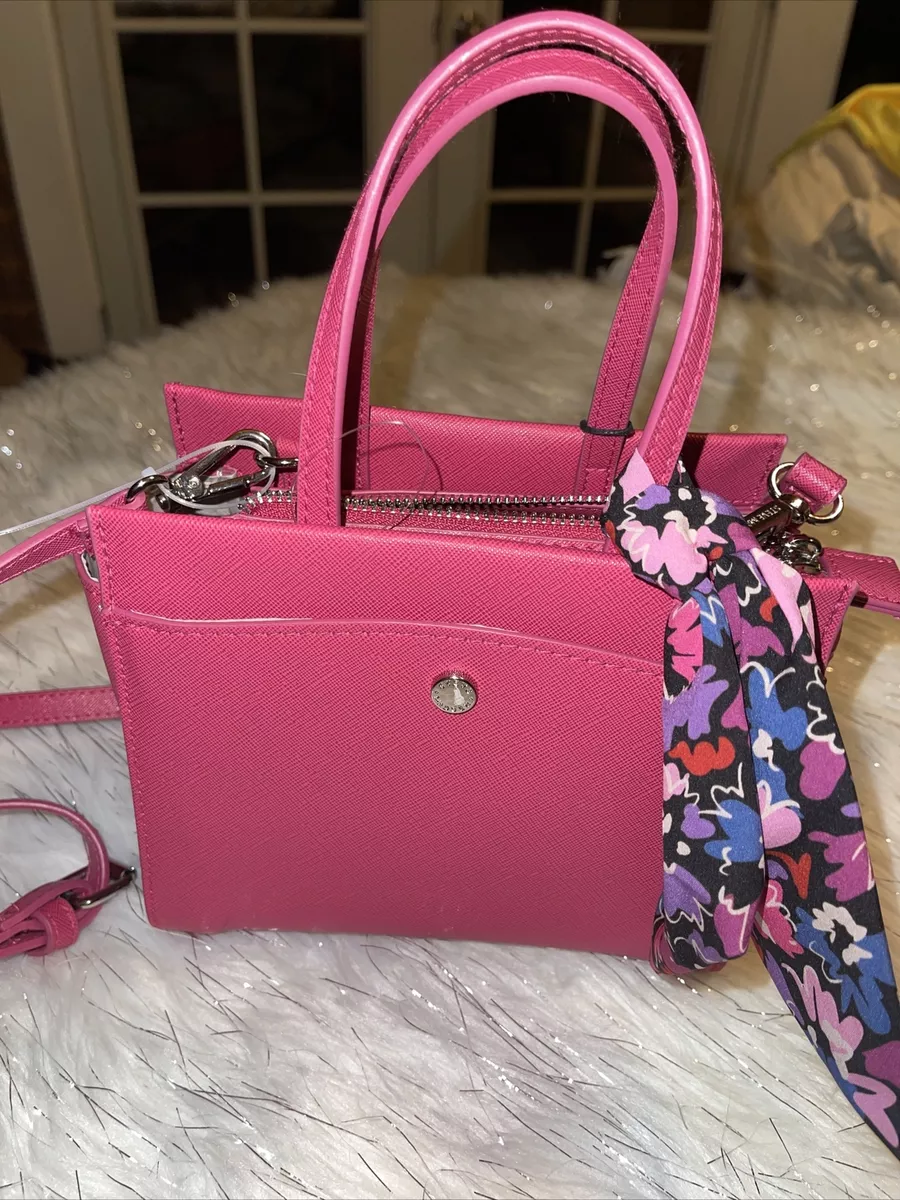 STEVE MADDEN CROSSBODY PURSE WITH BOW SCARF FUSHIA NEW