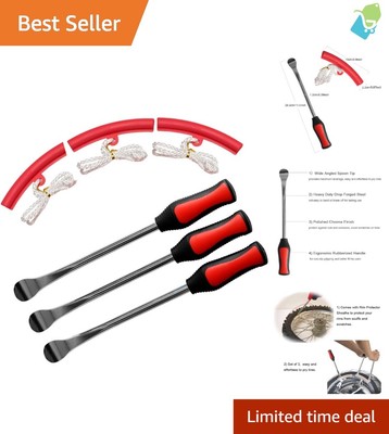 Premium 11.5'' Tire Spoons Tool Set with Rim Guards for Effortless Tire Changes