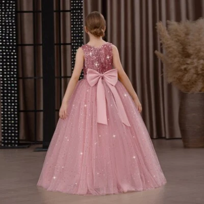 Kinder Prinzessin Highlights Abendkleid Blumenmädchen Hochzeit Party Festkleid - Bild 1 von 4