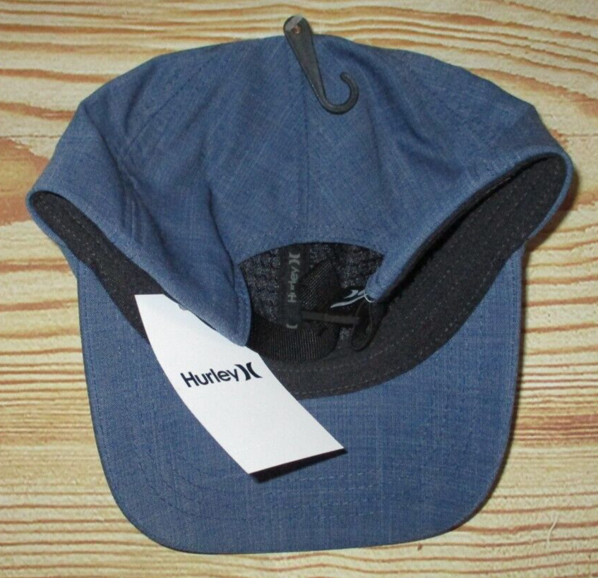 MENS HURLEY H2O DRI BLUE HAT ADJUSTABLE STRAPBACK CAP ONE SIZE image 2