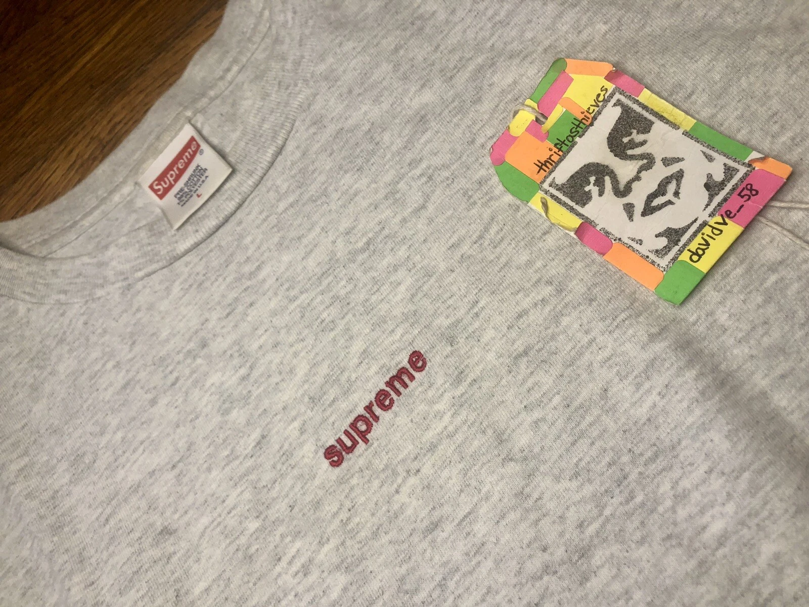 T shirt Supreme NY FTW F The World brodé gris taille L