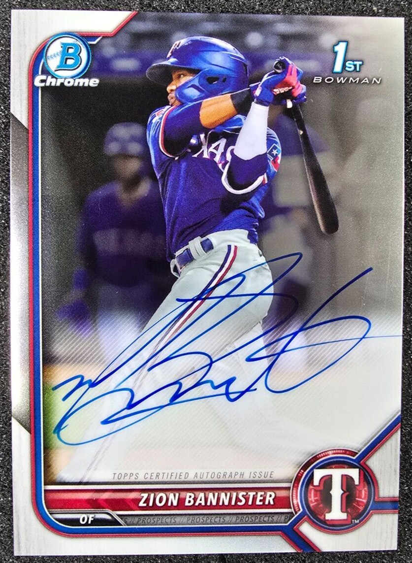 2022 Bowman Chrome 1st Auto Zion Bannister #CPA-ZB Rangers
