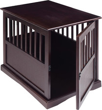 Wooden Medium Pet Crate, End Table, Espresso