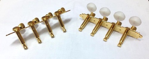 A style 1/14 Mandolin Gold-plated tuners with white color button 346G-SW - Picture 3 of 5