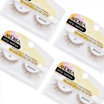 Natural-Looking Brown False Lashes - Lightweight 4 Pairs for Everyday Elegance