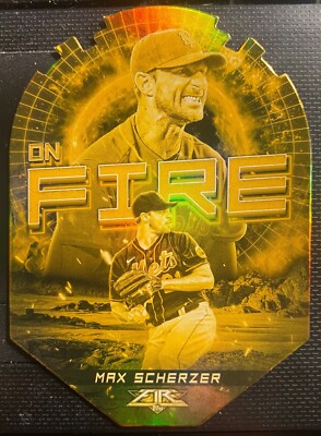 2022 Topps Fire Gold Minted On Fire Die Cut Max Scherzer #EF-21 - Mets