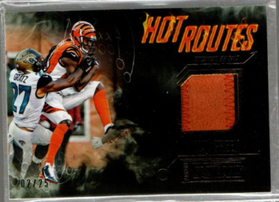 2015 Panini Playbook Hot Routes Jerseys Prime #5 A.J. Green Jersey /25