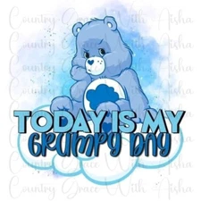 Sublimation Transfer Grumpy Day Bear Ready To Press Heat Transfer