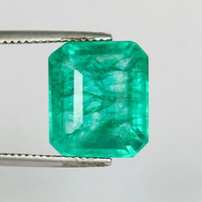 9.25 Ct. Natural Colombian Emerald Cut Faceted Green Emerald Loose Gemstone