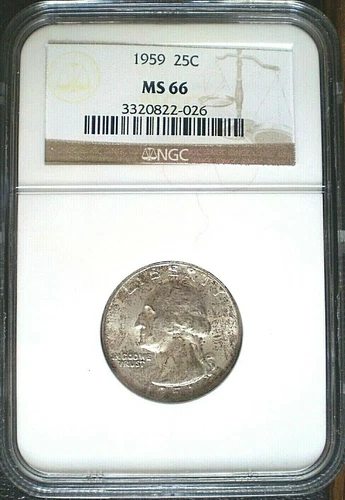 1959 25C Washington Quarter, NGC MS 66 Superior GEM, Sharp Strike, Lustrous
