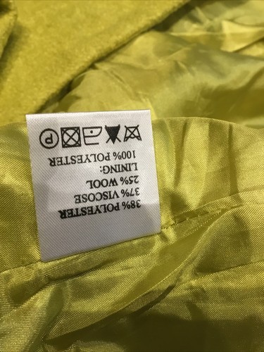 Betty Jackson Studio Stunning Mustard Dark Lime Green Jacket UK12 BNWOT - Picture 6 of 7