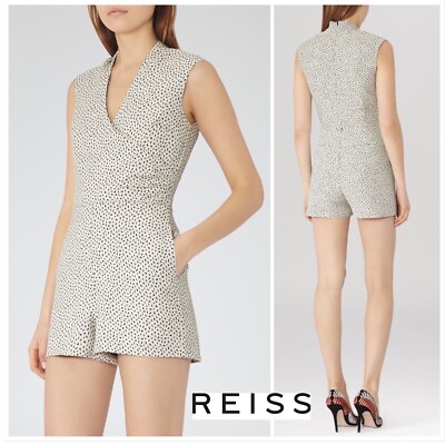NEW REISS Women s Jeanette Jacquard Romper Size 4