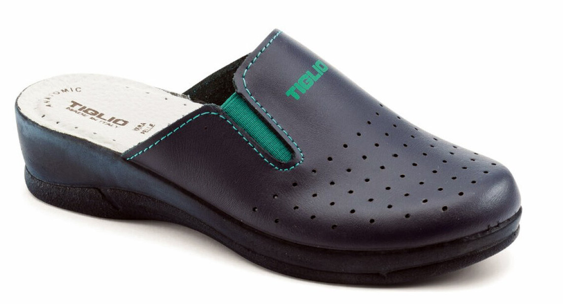 TIGLIO Sabot Donna Sanitari 2007 – Vera Pelle Bianca, Zeppa, Made In Italy, Taglia 39