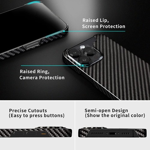 Luxury Real Forged Carbon Fiber Case Shockproof Cover For iPhone 15 Pro Max/Pro - Photo 9 sur 51