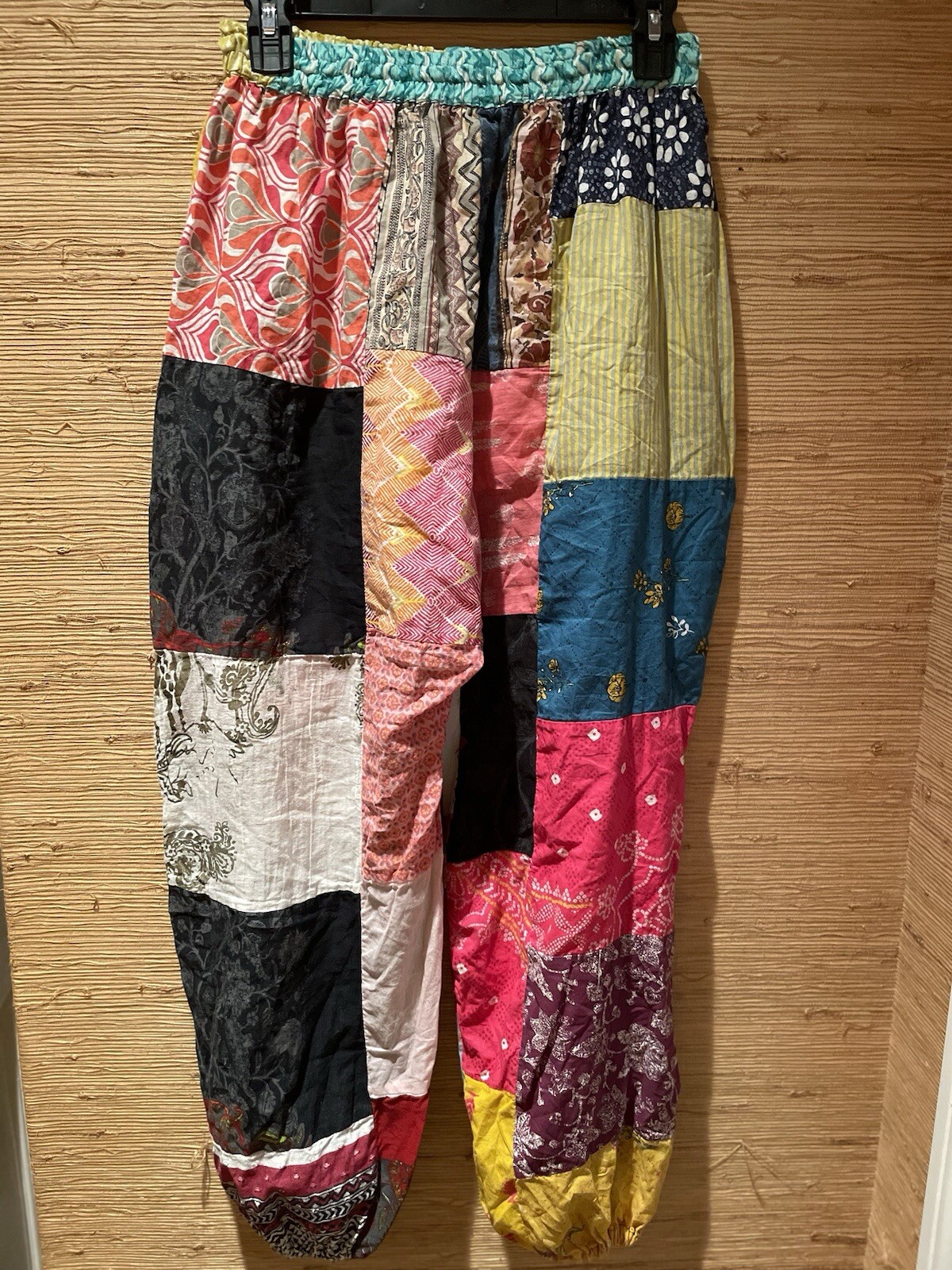 Womens Patchwork Pants SMALL Hobo BOHO Hippie Fun… - image 7