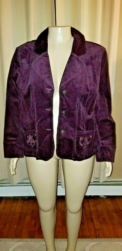 Lane Bryant Venezia Black Cherry Plum Corduroy Blazer 22 24 NWT EBay