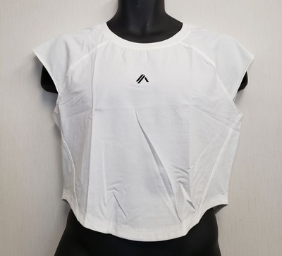 NEW Alphalete Women's VELOCITY SS CROP Top (284118) Size XXL White  BB4/2
