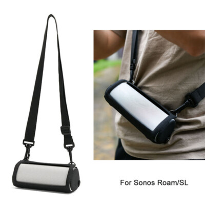 Snap-On Removable Audio Case For Sonos Roam/SL Single Shoulder Strap Case Black