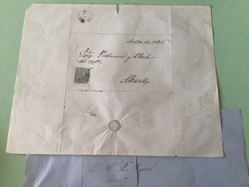 Spain 1873 postal cover 2 items Ref A1829 - Picture 2 of 3