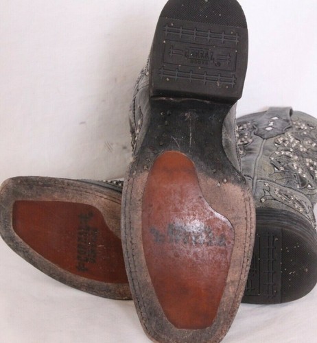 Corral A1147 Gray Studded Inlay Square Toe Cowgirl Western Boots Women's US 6.5M - Picture 6 of 9