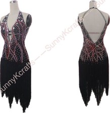 Tassel Latin Dance Dress Clothing Salsa Costume Ballroom Competition SMOOTH