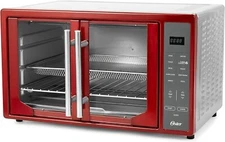 Oster Red XL Single Pull French Door Programmable Touch Convection Toaster Oven