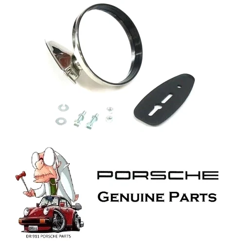 Porsche 911 912 Door Mirror Chrome Round OER 90173111102 901 731 111 02