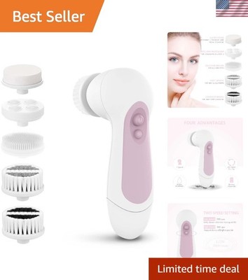 All-in-One Electric Face Scrubber with 5 Brush Heads for Spa-Like Cleansing