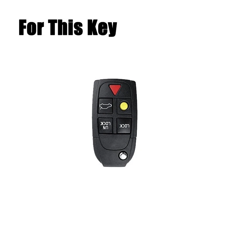Zinc Alloy Silicone Car Smart Key Fob Case Cover For Volvo XC70 XC90 S60 S80 V70 — 第 2/4 张图片