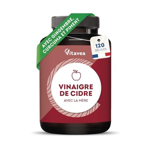 Vinaigre de cidre avec la mère 1500 mg - Complément minceur 120 gélules