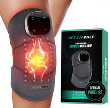 RejuvaKnee Massager Wrap Heat Compression Adjustable Knee Therapy Pain Relief F5