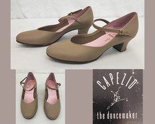 Capezio Tap Shoes Women's 8.5M 550 Tan Jr Footlight Genuine Leather W4229