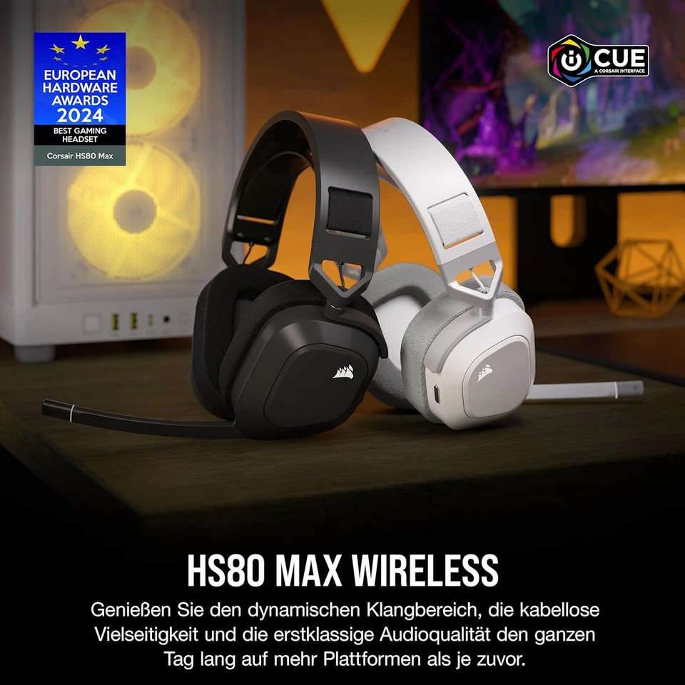 Corsair HS80 Max Wireless Gaming Headset Bluetooth PC MAC PS5 PS4, Dolby Atmos - Bild 2 von 4