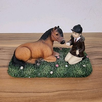 Horse Rider Girl Feeding Pony Sugarcubes Leonardo Collection Figure Ornament 5''