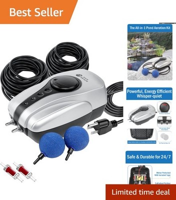 Energy-Efficient Koi Pond Air Pump with Adjustable Flow, Up to 1000 Gallons
