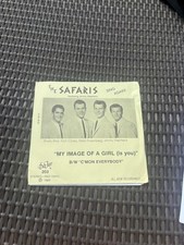 7" 45 RPM PS THE SAFARIS MY IMAGE OF A GIRL ON DEE JAY 203 NM/M 1989 RED VINYL