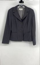 Calvin Klein Girls Gray Notch Lapel Single-Breasted Suit Blazer Size 12