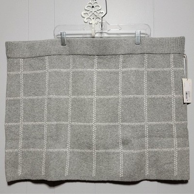 Gray Plaid Knit Skirt Women's Plus 4X