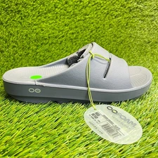 Oofos OOahh Mens Size 8 Womens 10 Slate Gray Beach Walking Recovery Slide Sandal