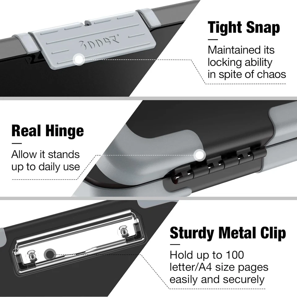 Sooez Heavy Duty Storage Clipboard 8.5x11" with Pen Pouch for Contractors - Image 3 of 4