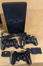 Sony Playstation 2 Fat PS2 W/3 Controllers  memory cards! Tested Working!