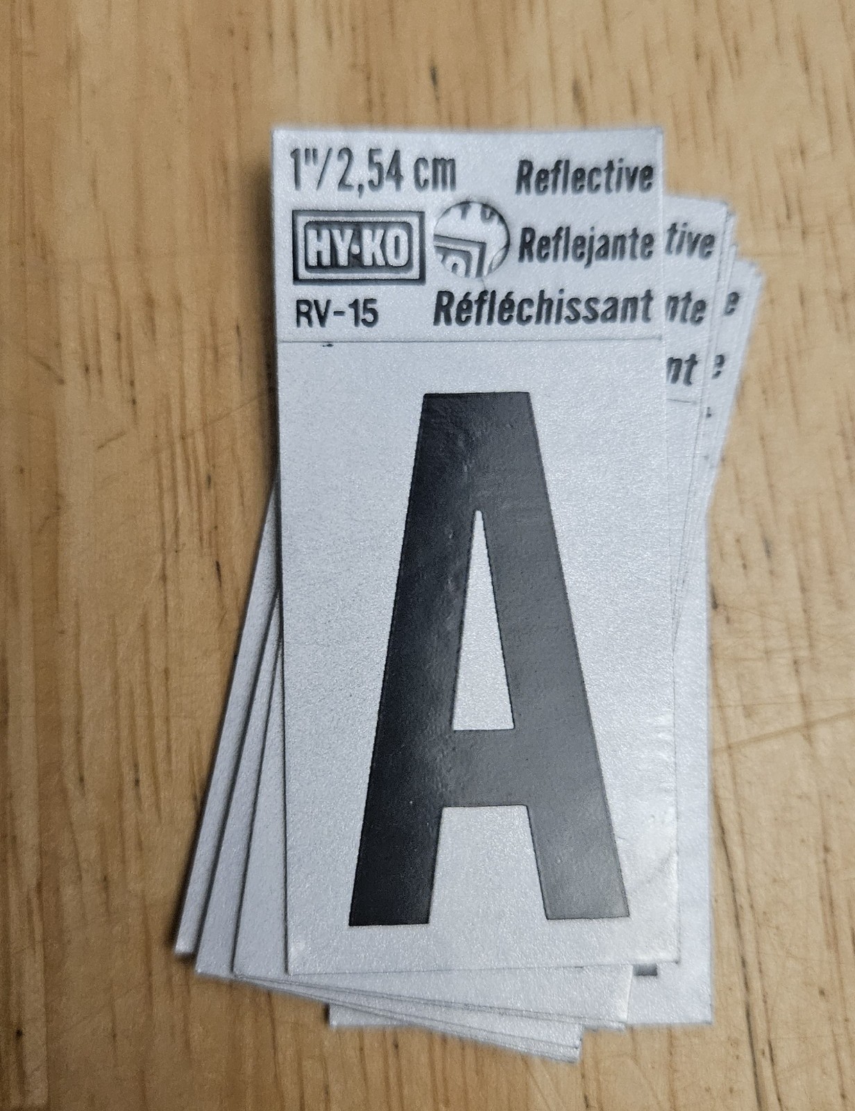 HY-KO 1” Self-Adhesive RV-15 Reflective  Letter Number Weather-Resistant
