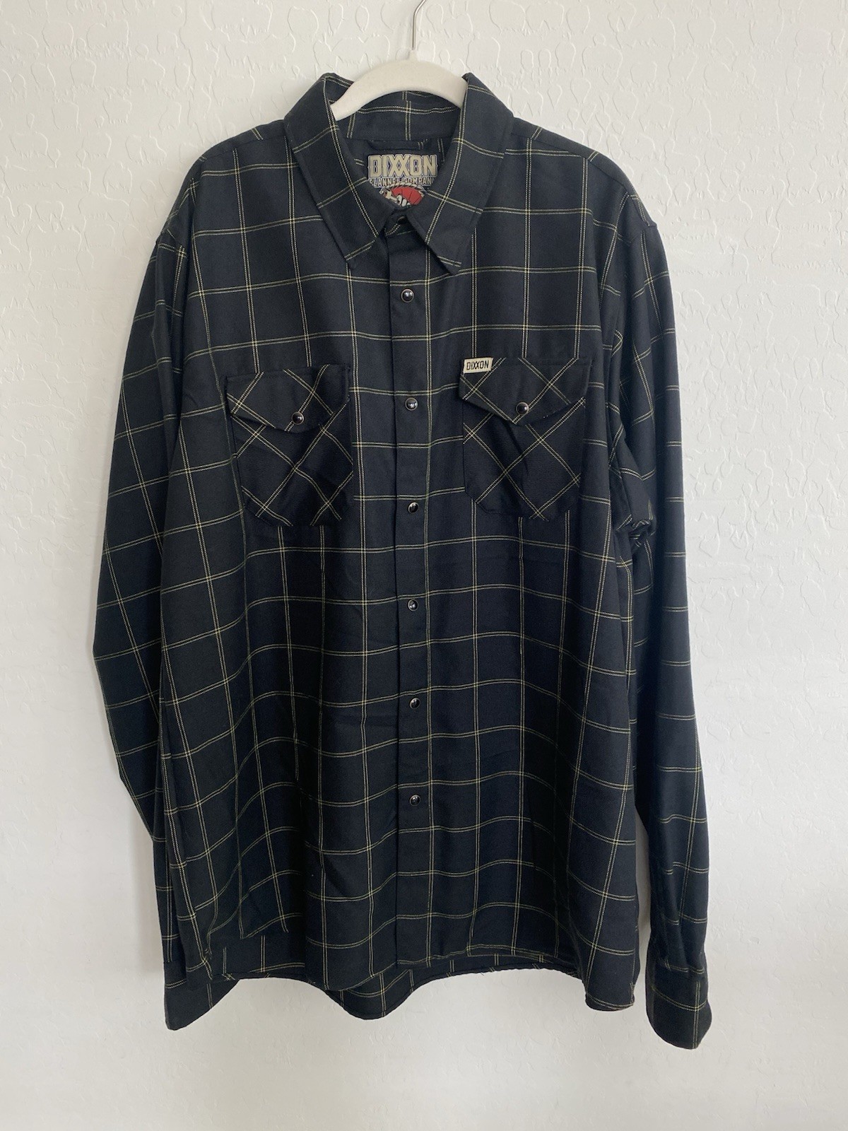 Dixxon Stay Gold XLT Black Yellow Plaid Flannel Shirt D-Tech Button Pockets Men
